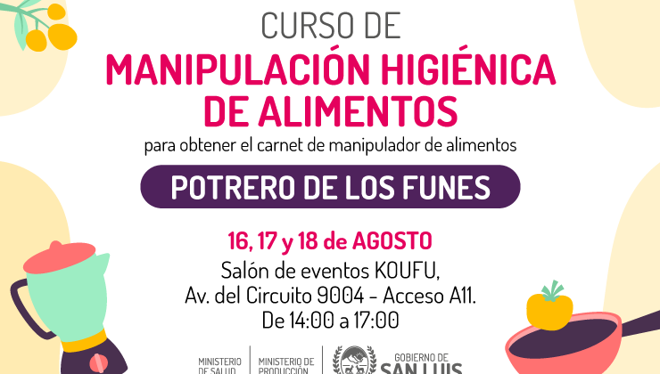 El curso de “Manipulación Higiénica de Alimentos” llega a Potrero de los Funes