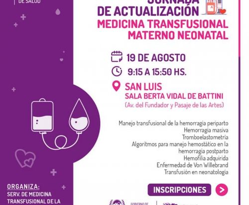 Jornada de Actualización en Medicina Transfusional Materno Neonatal