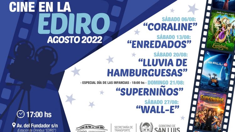 El cine gratuito de la EDIRO confirmó su grilla para agosto