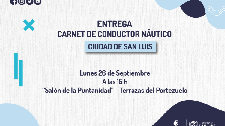 San Luis Agua entregará más de 60 Carnet de Conductor Náutico