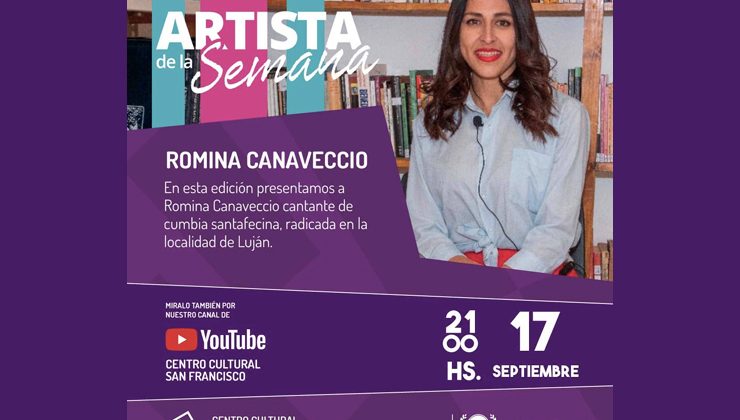 La cantante Romina Canaveccio estará en el Ciclo “Artista de la Semana” de San Francisco