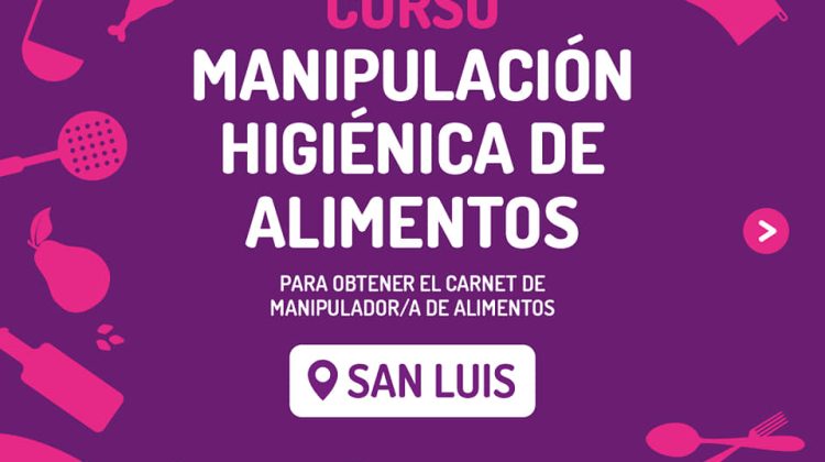 En octubre se dictará un nuevo curso para obtener el Carnet de Manipulador de Alimentos