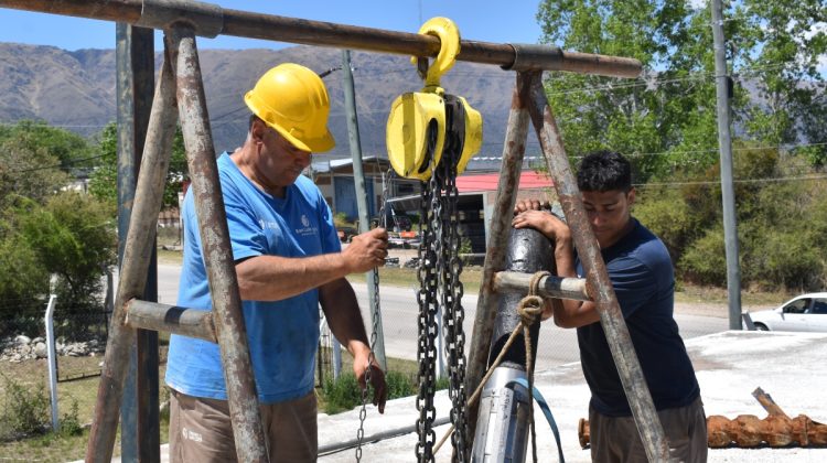 San Luis Agua refuncionalizó una nueva bomba en la Estación de Bombeo N°4 de Merlo