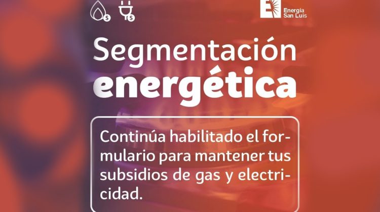 Energía San Luis informa que sigue abierto el registro para mantener subsidios en el servicio de gas natural