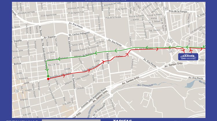 Este fin de semana habrá modificaciones en el recorrido del transporte interurbano dentro de la ciudad de San Luis