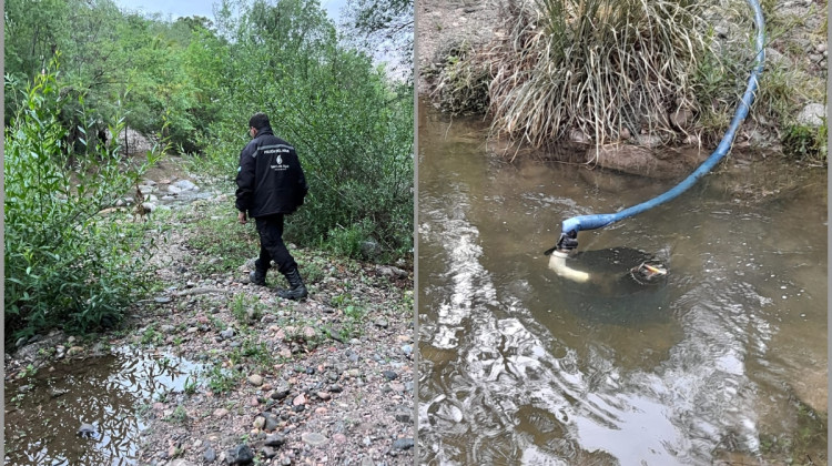 San Luis Agua detectó y removió un sistema clandestino en el Río Potrero de los Funes