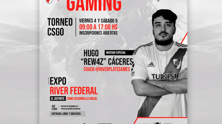 Con la participación del director técnico del equipo gamer “Counter Strike: Global Offensive” de River Plate, se hará un torneo en el Ave Fénix