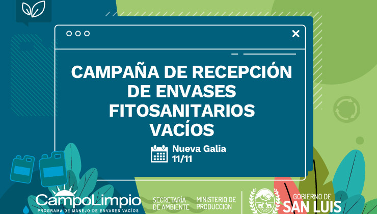 La campaña de recepción de envases vacíos de fitosanitarios llega este viernes a Nueva Galia