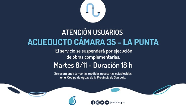 San Luis Agua continuará con los trabajos en el Acueducto Cámara 35 – La Punta