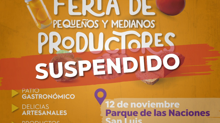 La Feria de Pequeños y Medianos Productores en San Luis cambia de fecha