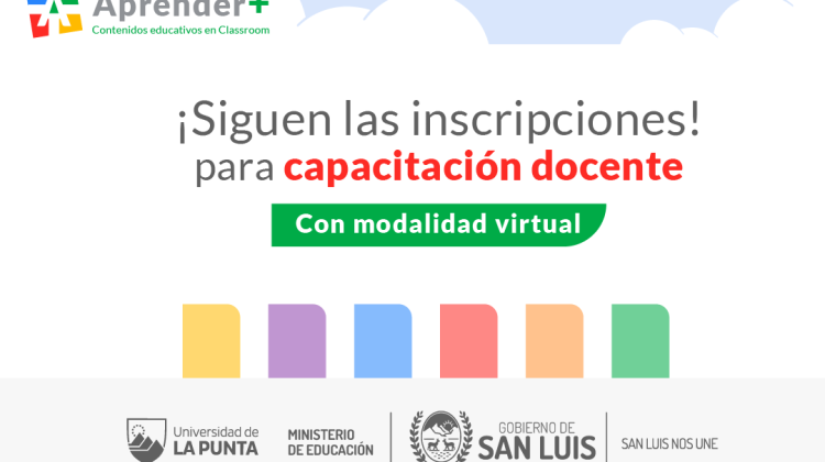 Continúan abiertas las inscripciones a las capacitaciones para docentes en la plataforma Aprender+