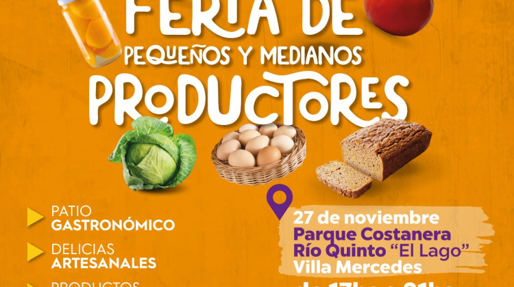 Con nuevo horario, la Feria de Pequeños y Medianos Productores llega a Villa Mercedes