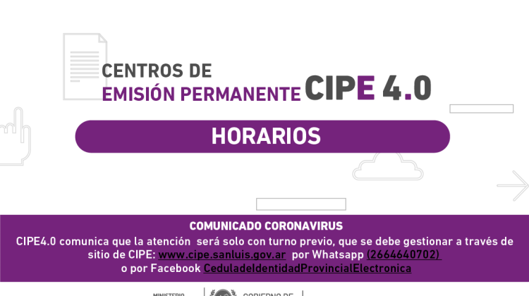 Durante enero los centros de emisión CIPE operarán con horarios especiales