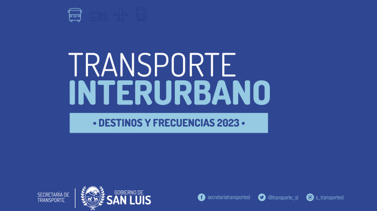 Destinos y frecuencias del transporte interurbano para enero 2023