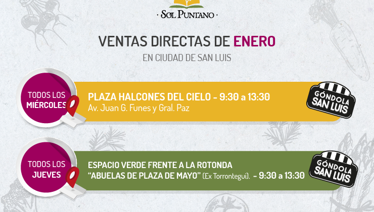 Arranca otra semana de ventas directas de Sol Puntano