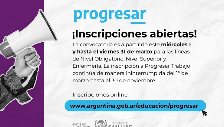 Abrieron las inscripciones para las Becas Progresar 2023