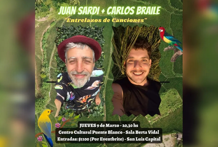 Con “Entrelazos de canciones”, Carlos Braile y Juan Sardi suben al Puente Blanco