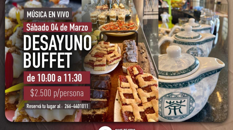 Este sábado habrá un nuevo desayuno con música en vivo en el buffet del Cine Teatro