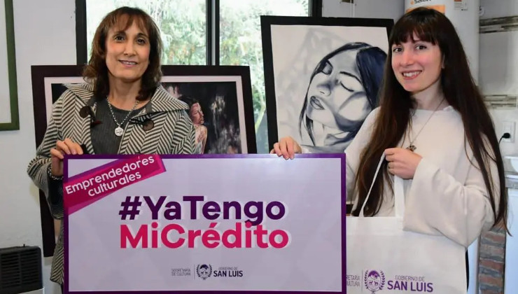 La artista plástica Guadalupe Infiesta recibió su crédito cultural en la Villa de Merlo