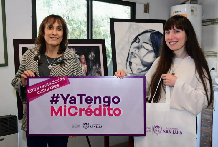 La artista plástica Guadalupe Infiesta recibió su crédito cultural en la Villa de Merlo