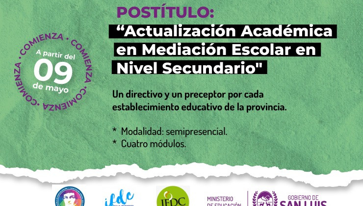 El Ministerio de Educación larga el Postítulo para formar Mediadores Escolares