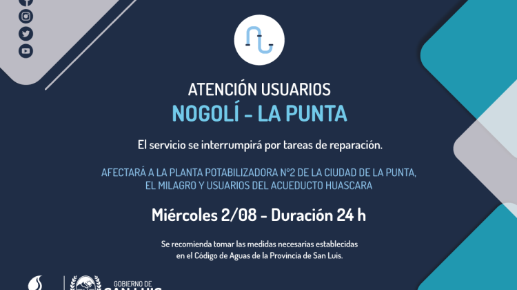 Realizarán reparaciones en el Acueducto Nogolí – La Punta