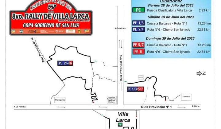 La quinta fecha del Rally Puntano llega este fin de semana a Villa Larca