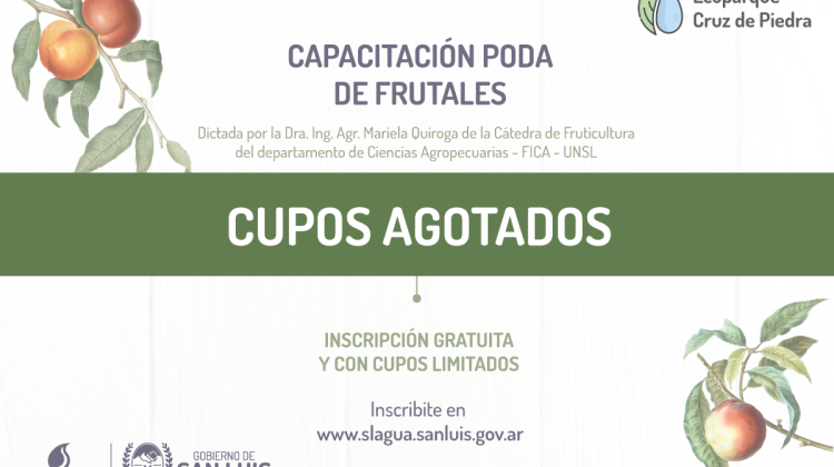 Se completaron los cupos para la Capacitación en Poda de Frutales