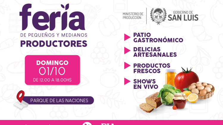 San Luis recibirá nuevamente a la Feria de Pequeños y Medianos Productores