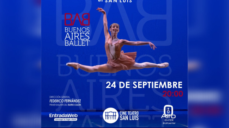 “Buenos Aires Ballet” presentará diferentes coreografías en el Cine Teatro San Luis