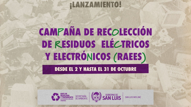 El Ente de Reciclado Provincial lanza una campaña de recolección de residuos electrónicos para octubre