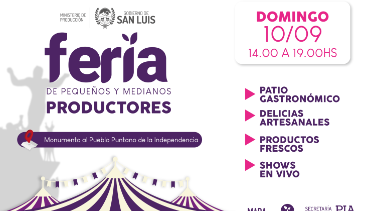 La Feria de Pequeños y Medianos Productores estará presente en Las Chacras