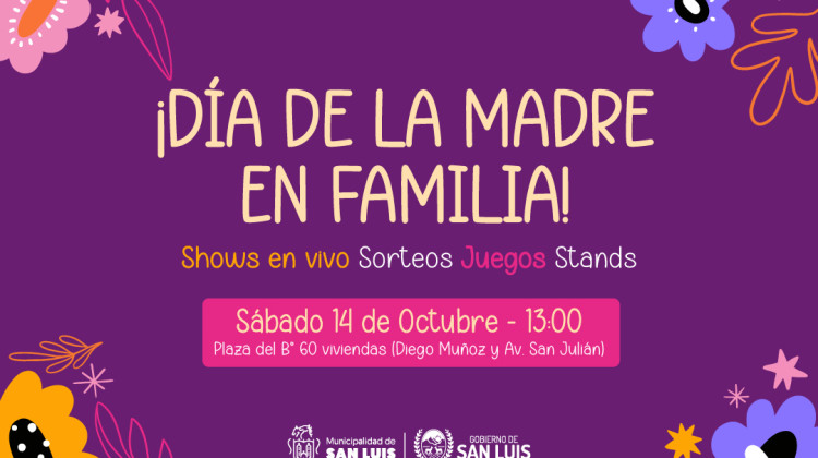 Este sábado llega el gran festejo “Día de la Madre en Familia” 