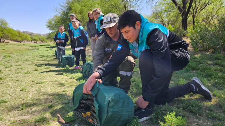 Liberación de aves en Bajo de Véliz