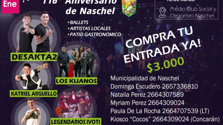 Naschel se prepara para festejar a lo grande su 116° aniversario