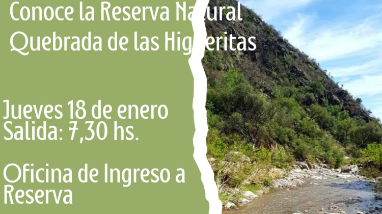 Organizaron un recorrido de trekking y senderismo en el Área Natural ‘Quebrada de las Higueritas’