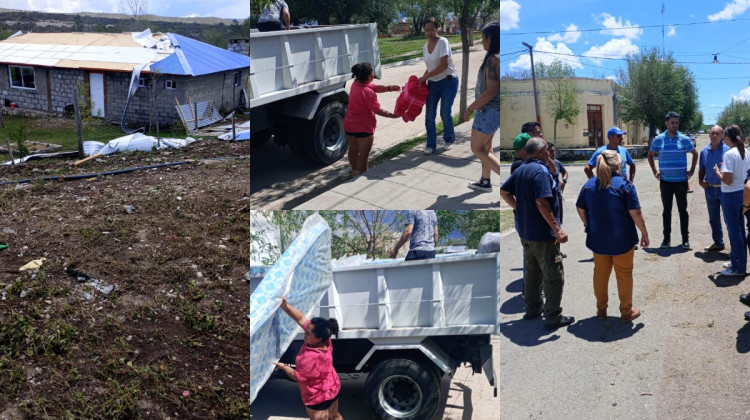 Paso Grande: Desarrollo Humano llevó colchones, frazadas y chapas a los damnificados