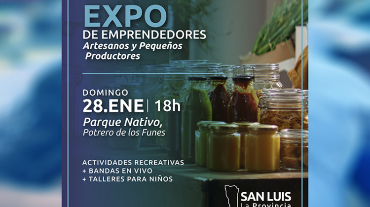 Este domingo es la Expo de Emprendedores, Artesanos y Pequeños Productores en Potrero de los Funes