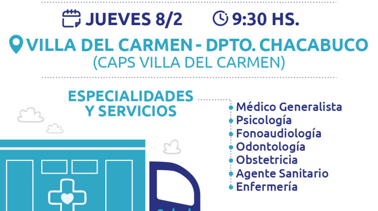 El camión sanitario estará este jueves en Villa del Carmen
