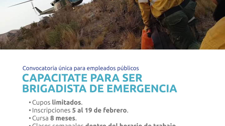 Convocan a empleados públicos a capacitarse para ser brigadistas de emergencias.