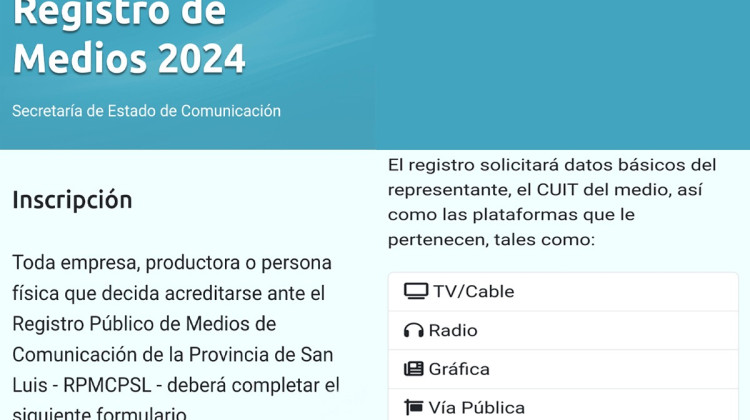 Abrieron un Registro Público de Medios