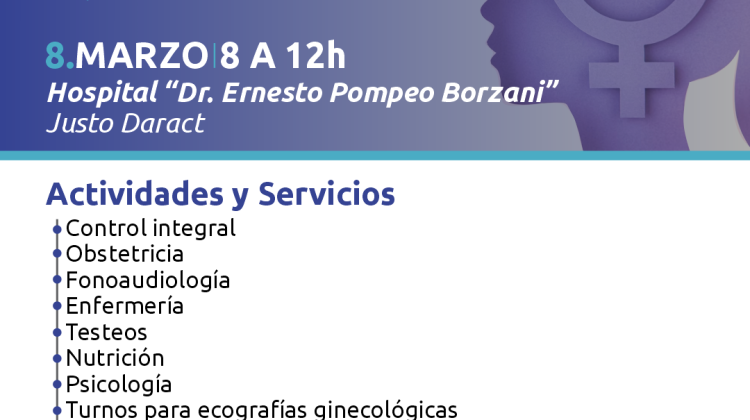 En el Día Internacional de la Mujer, Justo Daract tendrá una jornada de controles de salud