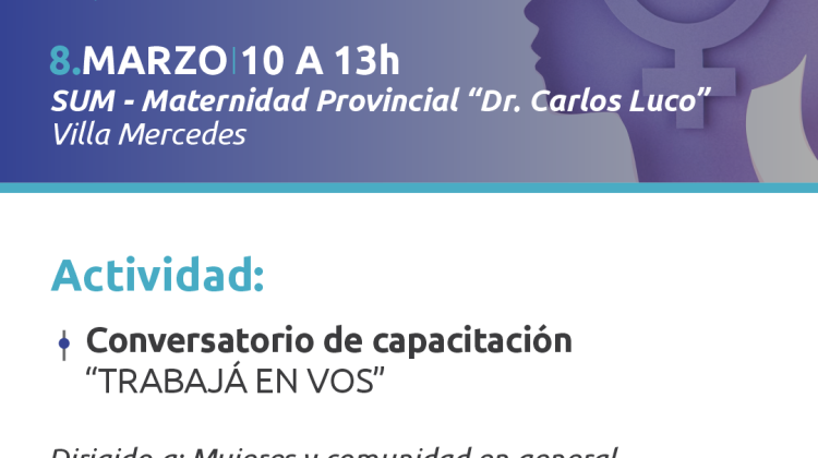 Dictarán un conversatorio sobre autocuidado y salud integral en la Maternidad de Villa Mercedes