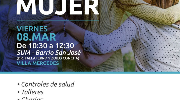 En Villa Mercedes harán controles de salud, talleres, emprendimientos y deportes por el Día Internacional de la Mujer