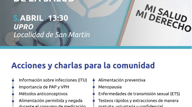 En San Martín habrá una capacitación por el Día Mundial de la Salud