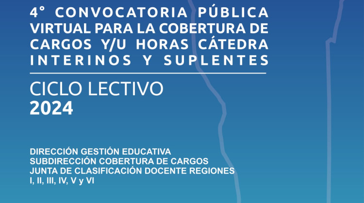 Se publicó la 4° Convocatoria para la cobertura de cargos y horas cátedra para docentes