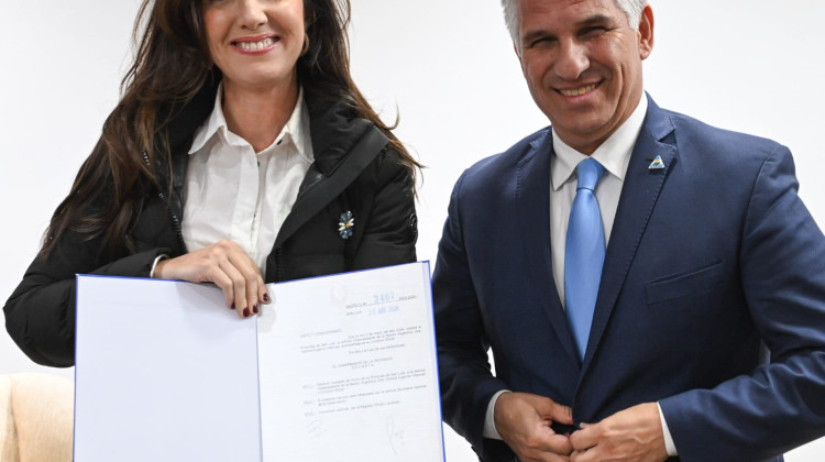 Poggi recibió en Casa de Gobierno a la vicepresidenta, Victoria Villarruel