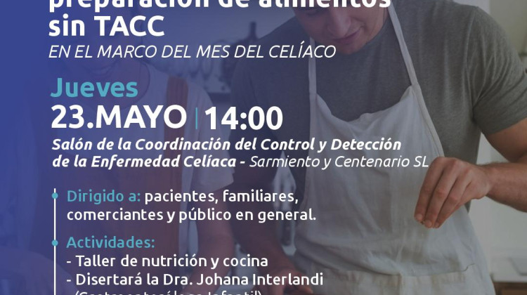 Realizarán un nuevo taller sobre alimentos sin TACC con una degustación especial