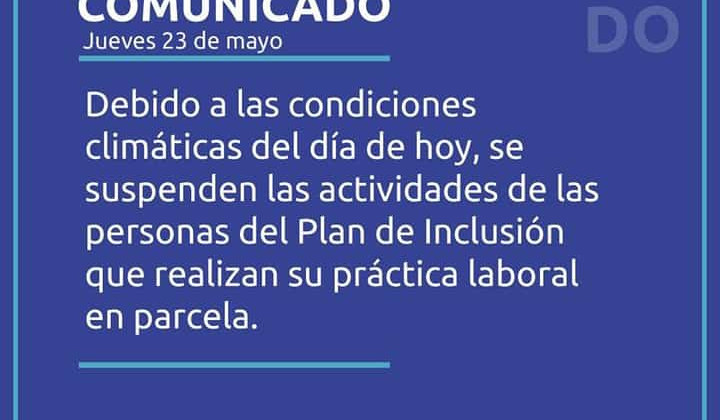 Suspenden la actividad del Plan en las parcelas