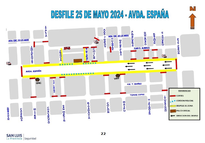 25 de Mayo: Así será el operativo de tránsito en la ciudad de San Luis 